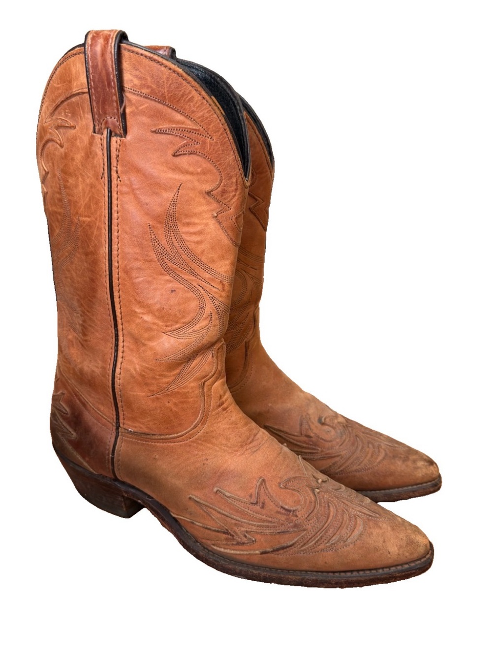 Vintage Code West Cowboy Boots 10.5 M Mens Leather Western Made In USA 18534